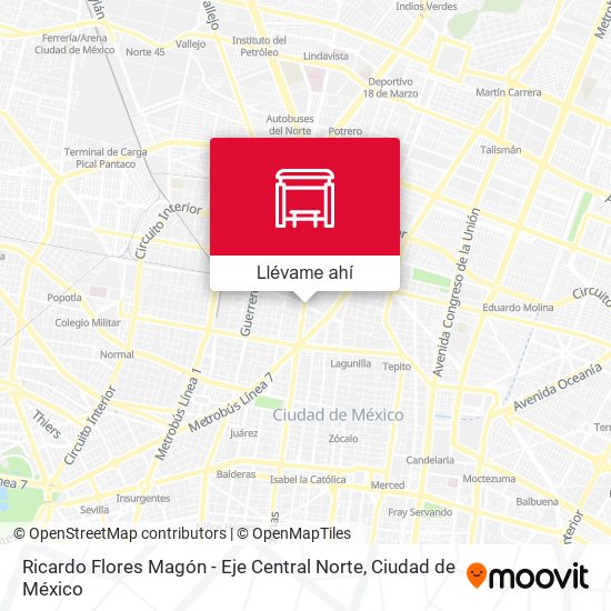 Mapa de Ricardo Flores Magón - Eje Central Norte