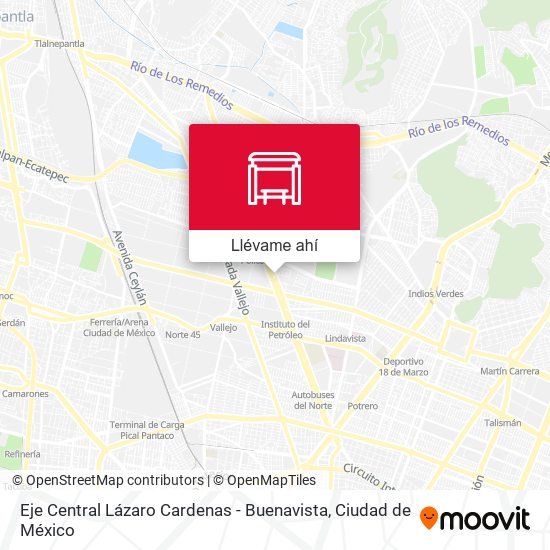 Mapa de Eje Central Lázaro Cardenas - Buenavista