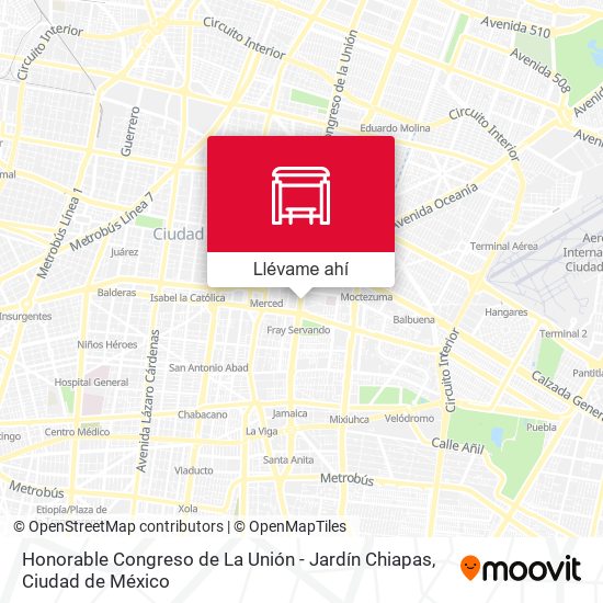 Mapa de Honorable Congreso de La Unión - Jardín Chiapas