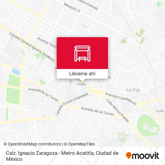 Mapa de Calz. Ignacio Zaragoza - Metro Acatitla