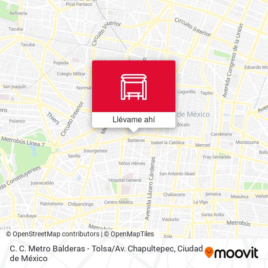 Mapa de C. C. Metro Balderas - Tolsa / Av. Chapultepec