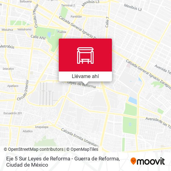 Mapa de Eje 5 Sur Leyes de Reforma - Guerra de Reforma