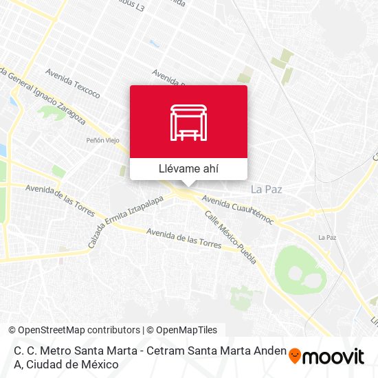 Mapa de C. C. Metro Santa Marta - Cetram Santa Marta Anden A