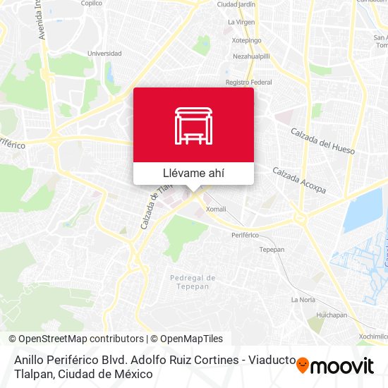 Mapa de Anillo Periférico Blvd. Adolfo Ruiz Cortines - Viaducto Tlalpan