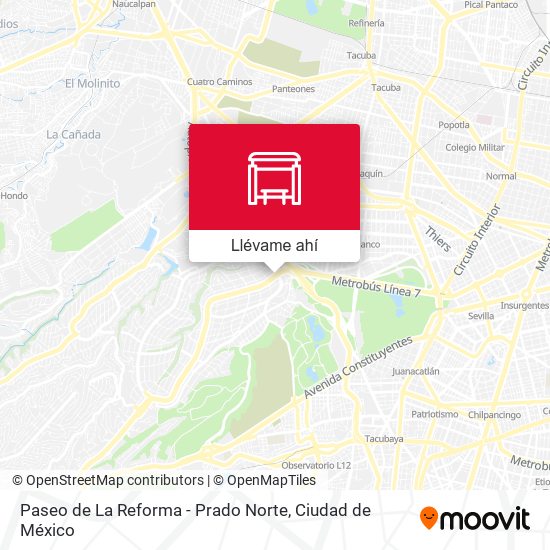 Mapa de Paseo de La Reforma - Prado Norte