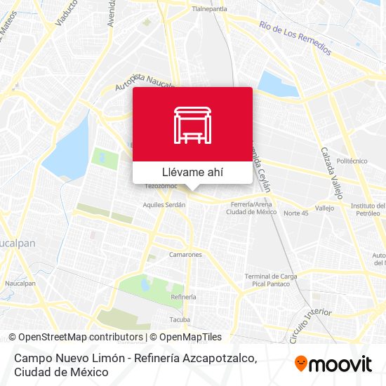 Mapa de Campo Nuevo Limón - Refinería Azcapotzalco