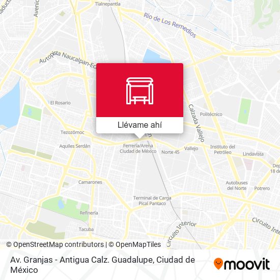 Mapa de Av. Granjas - Antigua Calz. Guadalupe