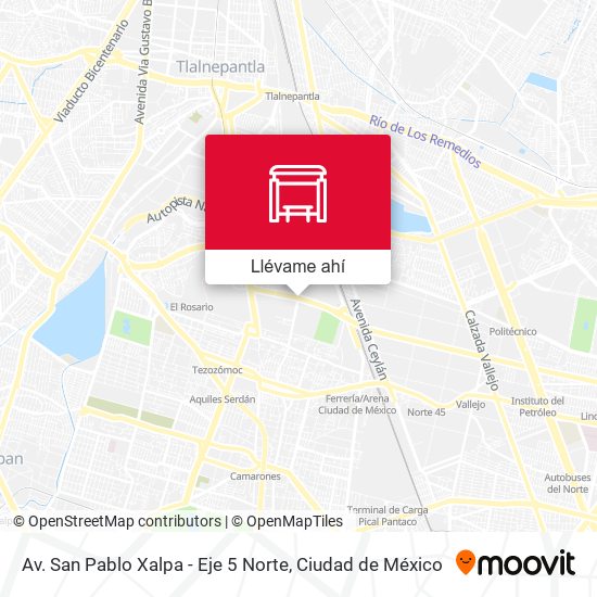 Mapa de Av. San Pablo Xalpa - Eje 5 Norte