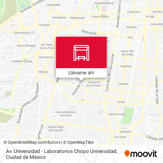 Mapa de Av. Universidad - Laboratorios Chopo Universidad