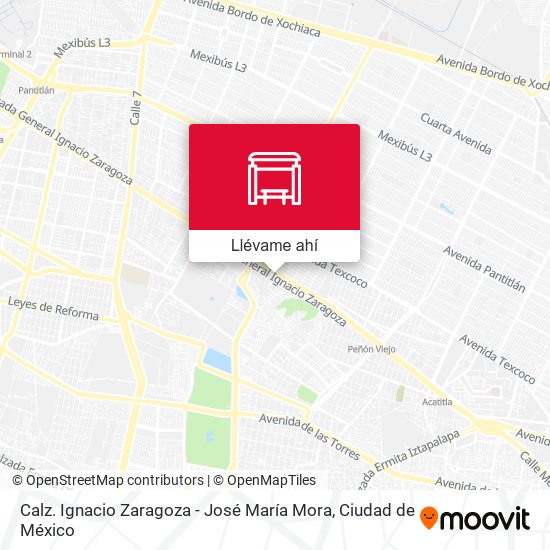 Mapa de Calz. Ignacio Zaragoza - José María Mora