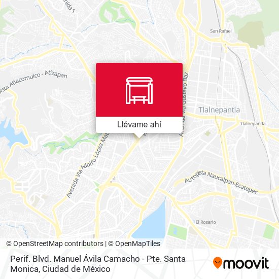 Mapa de Perif. Blvd. Manuel Ávila Camacho - Pte. Santa Monica