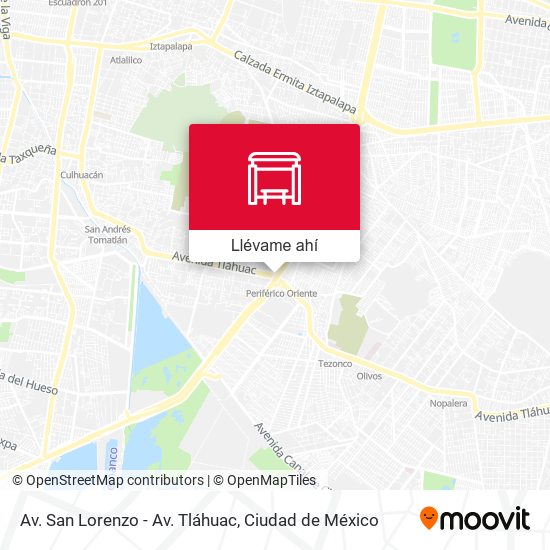 Mapa de Av. San Lorenzo - Av. Tláhuac