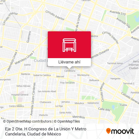Mapa de Eje 2 Ote. H Congreso de La Unión Y Metro Candelaria