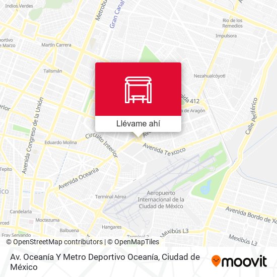 Mapa de Av. Oceanía Y Metro Deportivo Oceanía