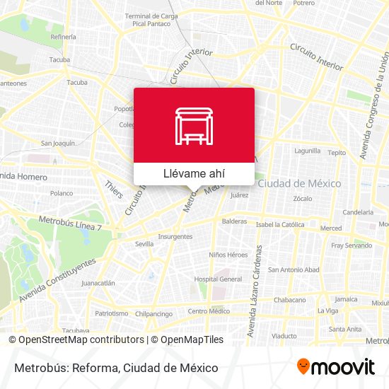 Mapa de Metrobús: Reforma