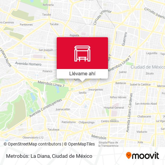 Mapa de Metrobús: La Diana