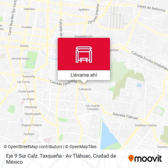 Mapa de Eje 9 Sur Calz. Taxqueña - Av Tláhuac