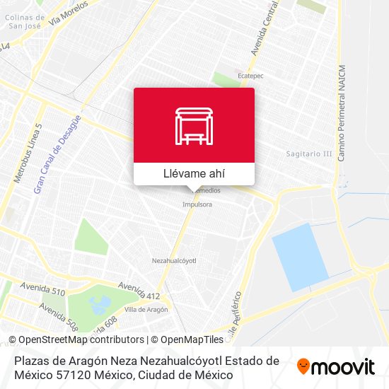 Mapa de Plazas de Aragón Neza Nezahualcóyotl Estado de México 57120 México