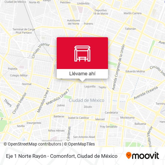 Mapa de Eje 1 Norte Rayón - Comonfort