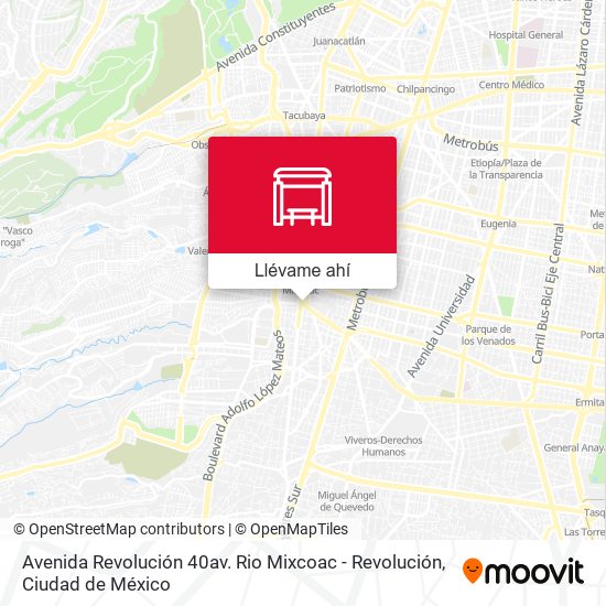 Mapa de Avenida Revolución 40av. Rio Mixcoac - Revolución