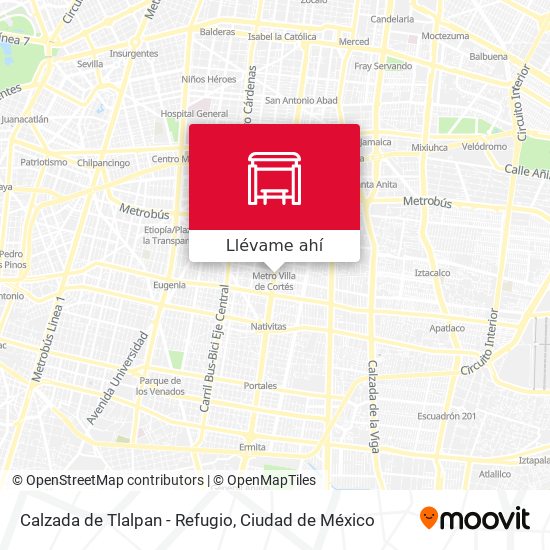 Mapa de Calzada de Tlalpan - Refugio