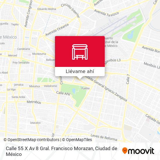 Mapa de Calle 55 X Av 8 Gral. Francisco Morazan