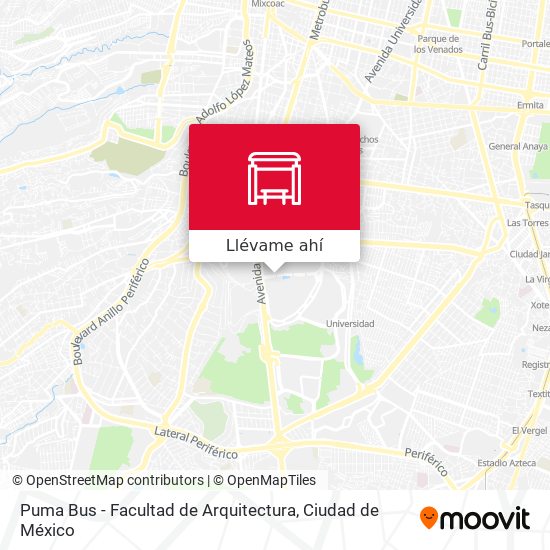 Mapa de Puma Bus - Facultad de Arquitectura