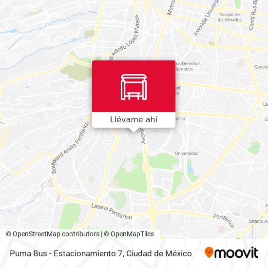 Mapa de Puma Bus - Estacionamiento 7