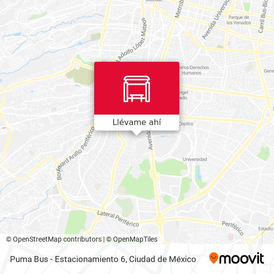 Mapa de Puma Bus - Estacionamiento 6