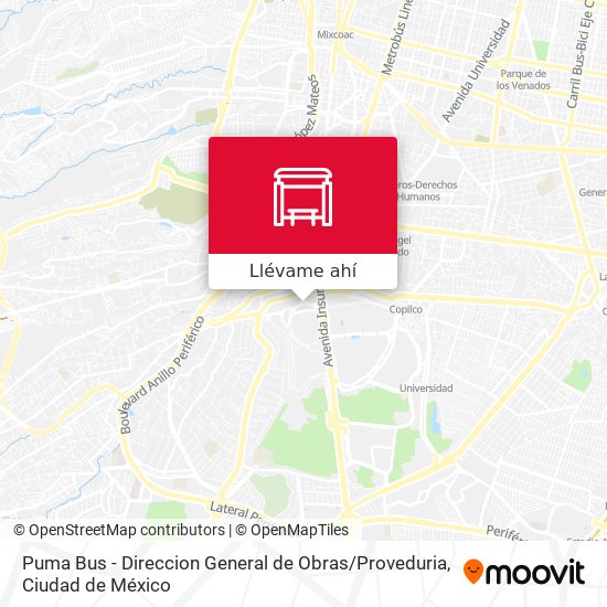 Mapa de Puma Bus - Direccion General de Obras / Proveduria