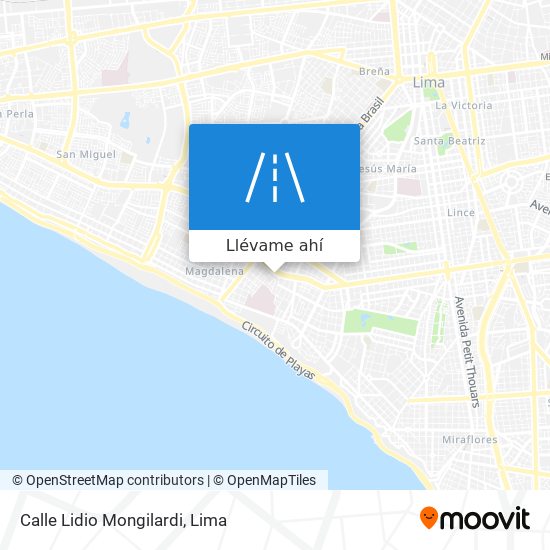 Mapa de Calle Lidio Mongilardi