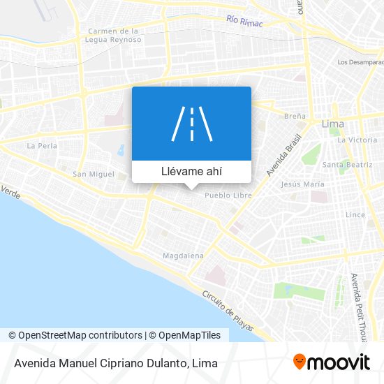 Mapa de Avenida Manuel Cipriano Dulanto