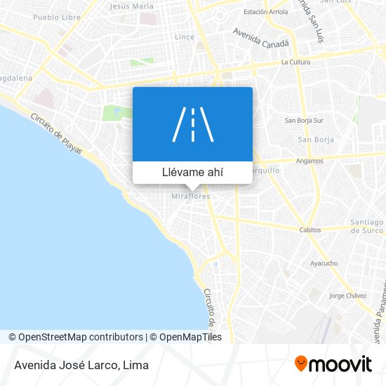 Mapa de Avenida José Larco
