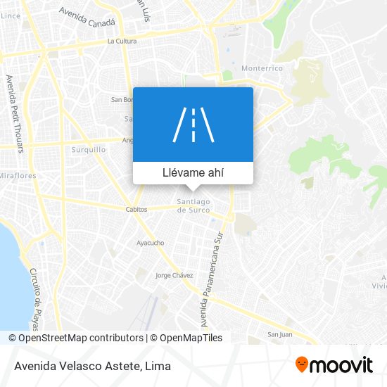 Mapa de Avenida Velasco Astete