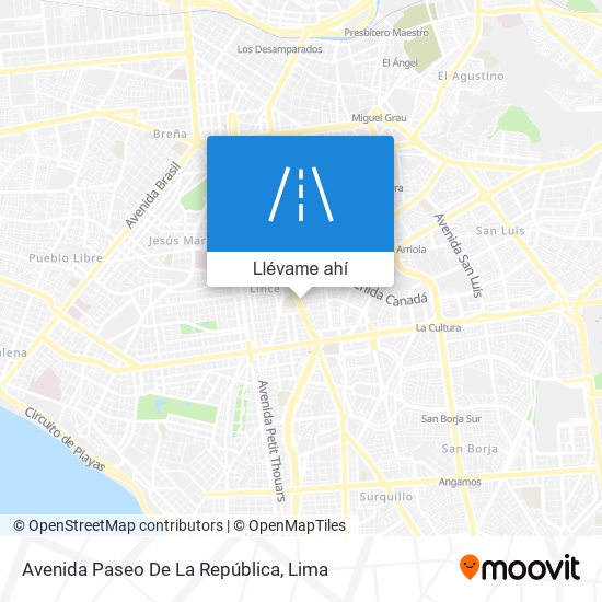 Mapa de Avenida Paseo De La República