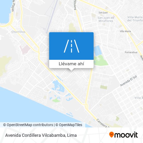 Mapa de Avenida Cordillera Vilcabamba