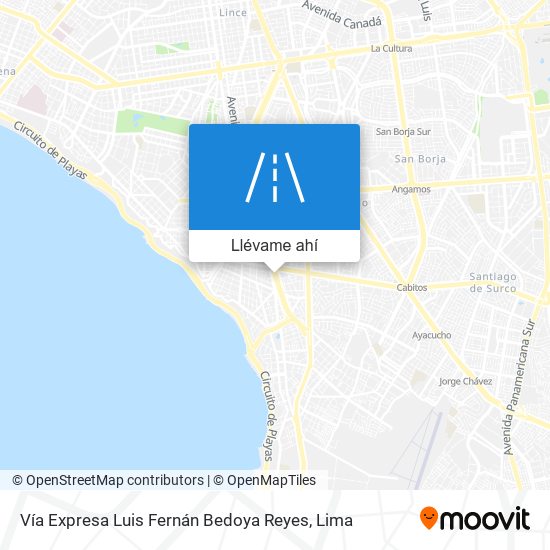 Mapa de Vía Expresa Luis Fernán Bedoya Reyes