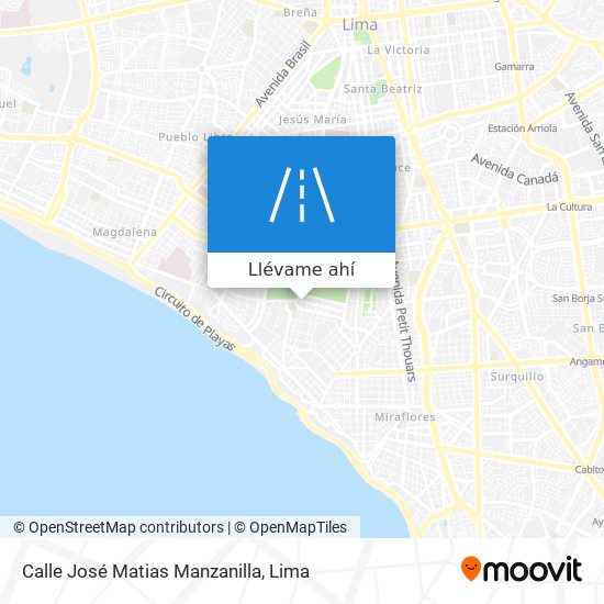 Mapa de Calle José Matias Manzanilla