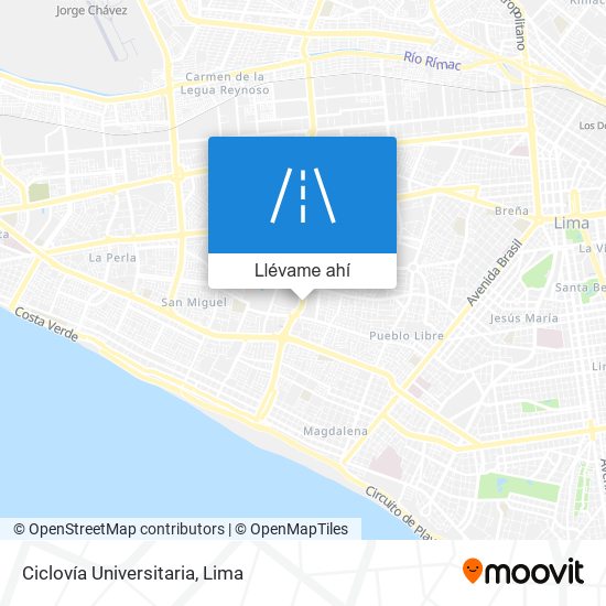 Mapa de Ciclovía Universitaria