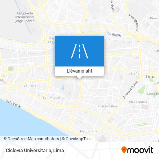 Mapa de Ciclovía Universitaria