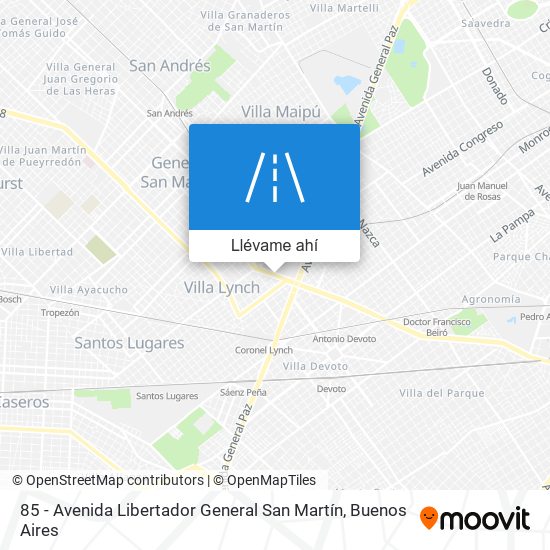 Mapa de 85 - Avenida Libertador General San Martín