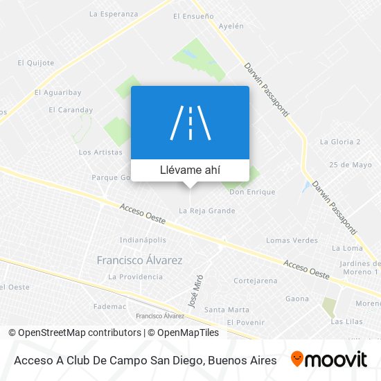 Mapa de Acceso A Club De Campo San Diego