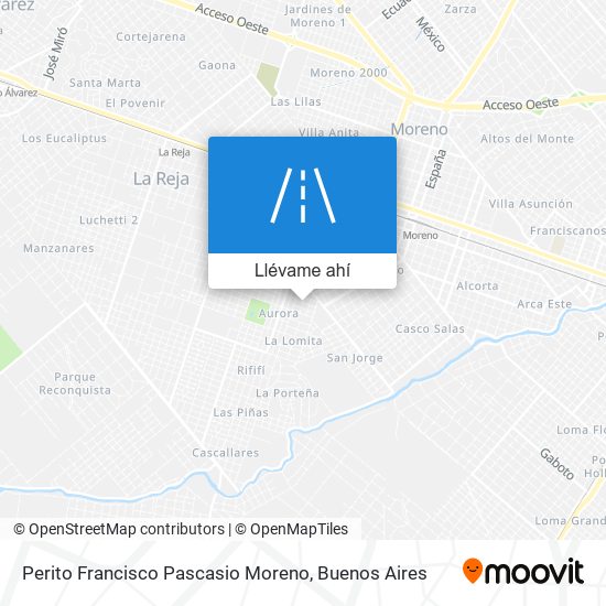 Mapa de Perito Francisco Pascasio Moreno