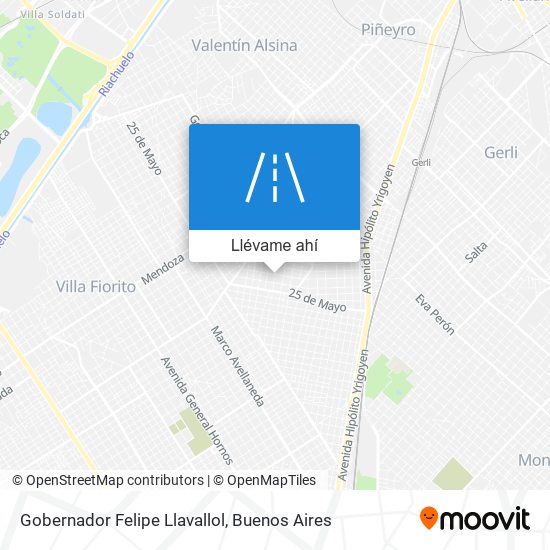 Mapa de Gobernador Felipe Llavallol