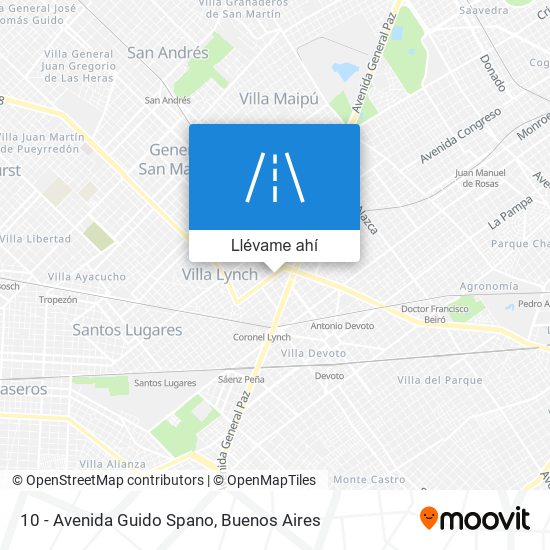 Mapa de 10 - Avenida Guido Spano