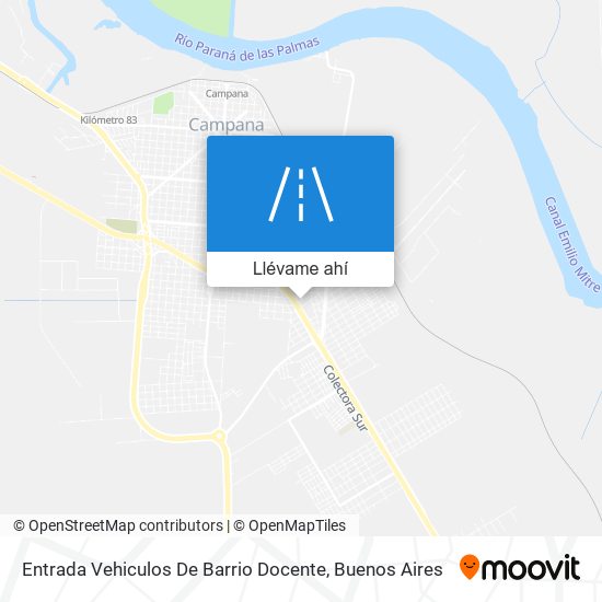 Mapa de Entrada Vehiculos De Barrio Docente