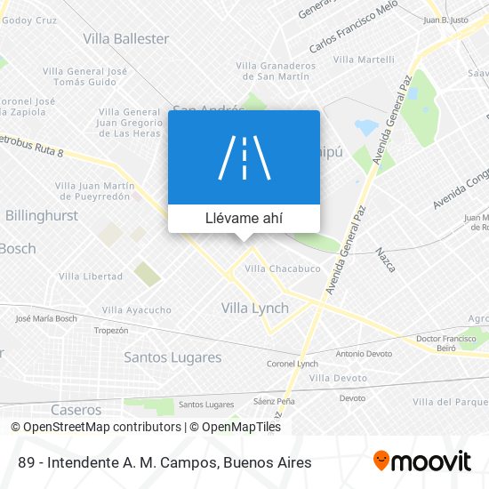 Mapa de 89 - Intendente A. M. Campos