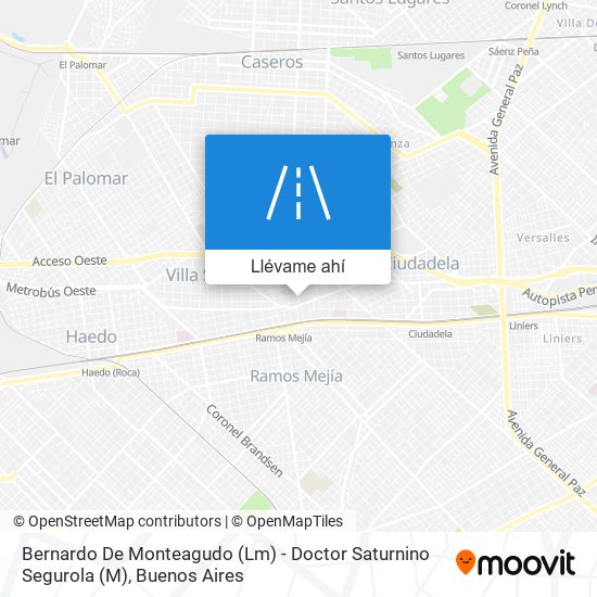 Mapa de Bernardo De Monteagudo (Lm) - Doctor Saturnino Segurola (M)