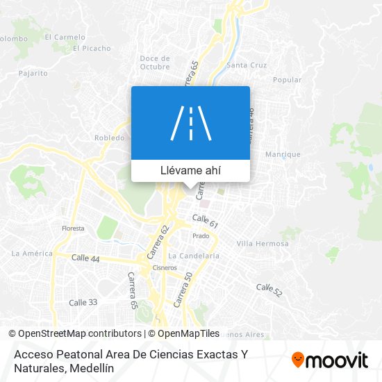 Mapa de Acceso Peatonal Area De Ciencias Exactas Y Naturales