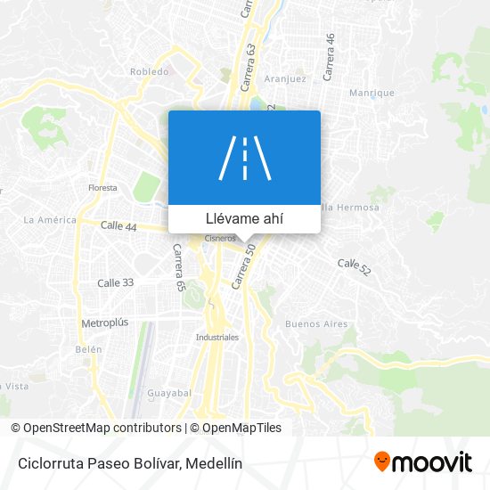 Mapa de Ciclorruta Paseo Bolívar